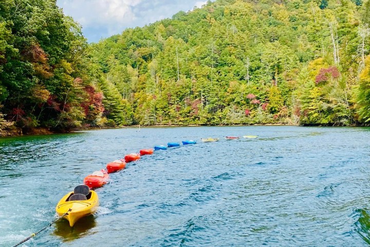 a small boat in a body of water