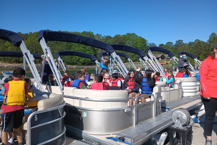 a group of people on a boat