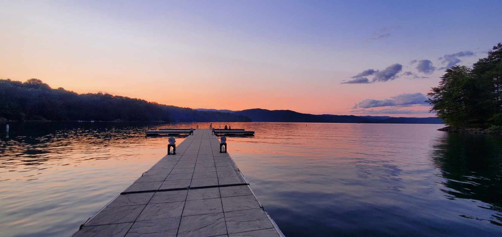 a sunset over a body of water